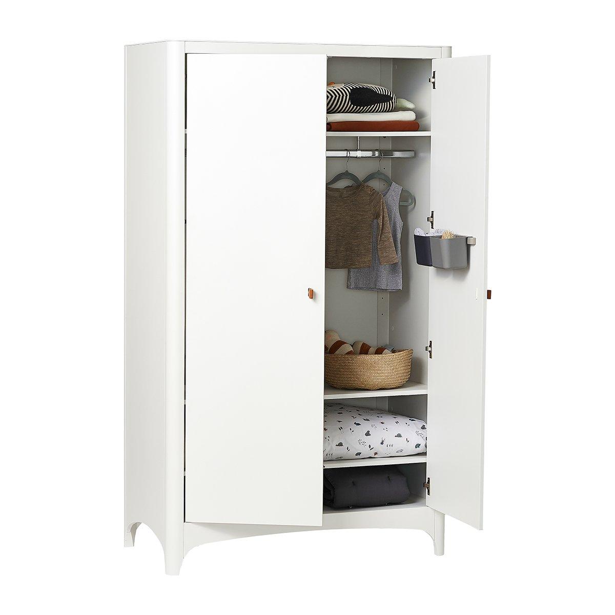 Leander Classic Wardrobe with 2 Doors in White - Little Snoozes