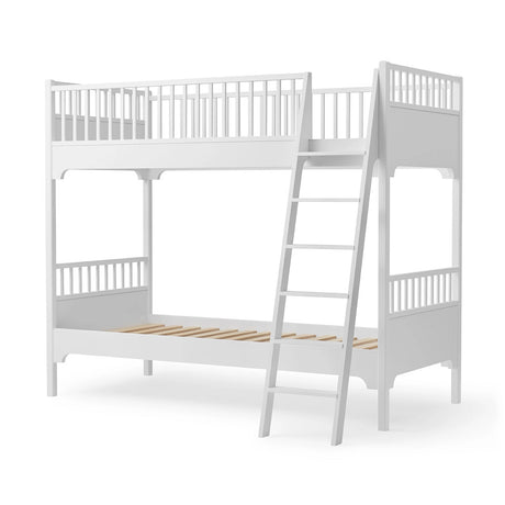 FREE Installation - Oliver Furniture Seaside Classic Bunk Bed with Slanted Ladder in White - Little Snoozes