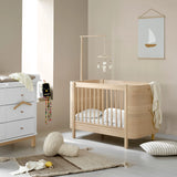 FREE Installation - Oliver Furniture Wood Mini+ Cot Bed Including Junior Kit in Oak - Little Snoozes
