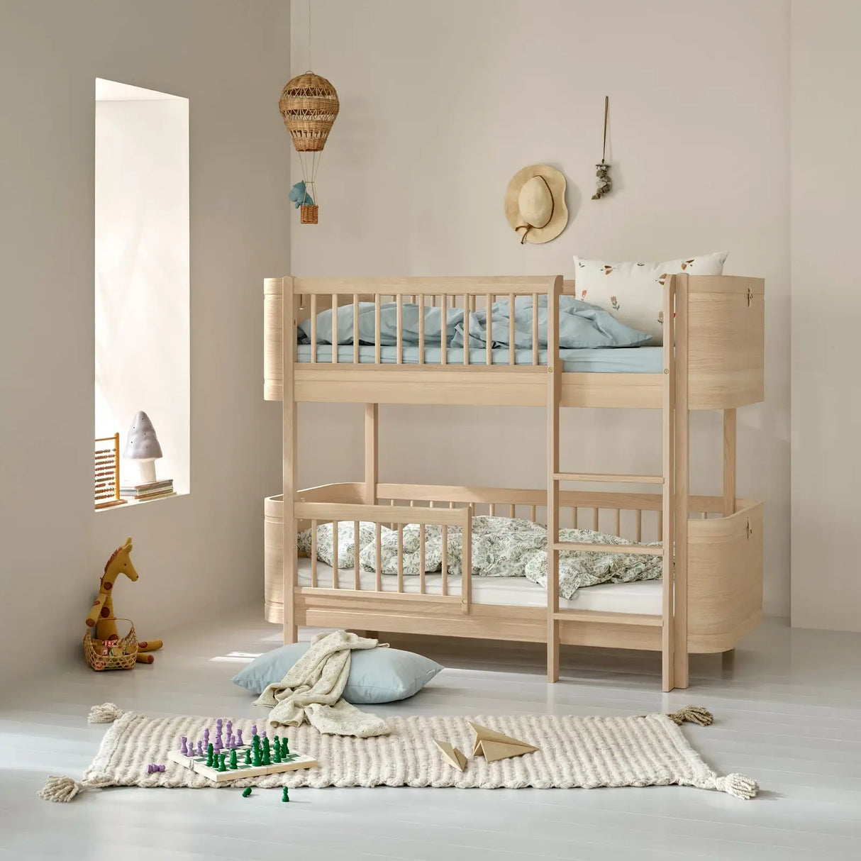 FREE Installation - Oliver Furniture Wood Mini+ Low Bunk Bed in Oak - Little Snoozes