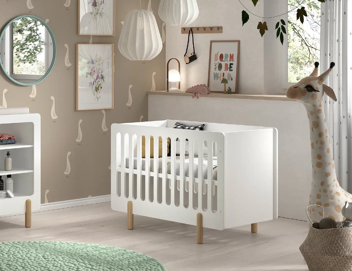 Jaxx Smile 3 Piece Nursery Furniture Set in White - Little Snoozes