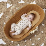 Knitted Moses Basket and Mattress in Honey - Little Snoozes