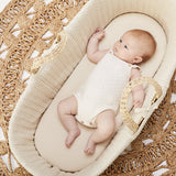 Knitted Moses Basket and Mattress in Dove - Little Snoozes