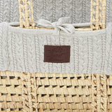 Knitted Moses Basket and Mattress in Dove - Little Snoozes