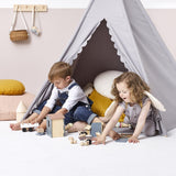 Children's Teepee Tent in Grey - Little Snoozes
