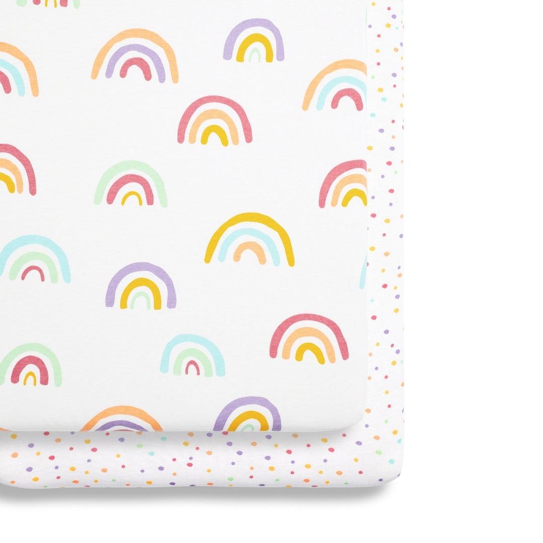 Snuz 2 Pack Crib Fitted Sheets - Rainbow - Little Snoozes