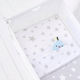 Snuz 2 Pack Crib Fitted Sheets - Star In Grey - Little Snoozes