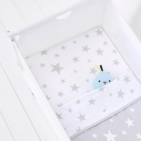 Snuz 2 Pack Crib Fitted Sheets - Star In Grey - Little Snoozes