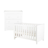 Aylesbury 2pc Cot Bed, Dresser & Changer Set In White - Little Snoozes