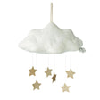 Children's Wall Hanging Mobile Cloud with Stars In White - Little Snoozes