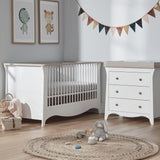 Clara 2 Piece Nursery Room Set in White and Driftwood Ash - Little Snoozes