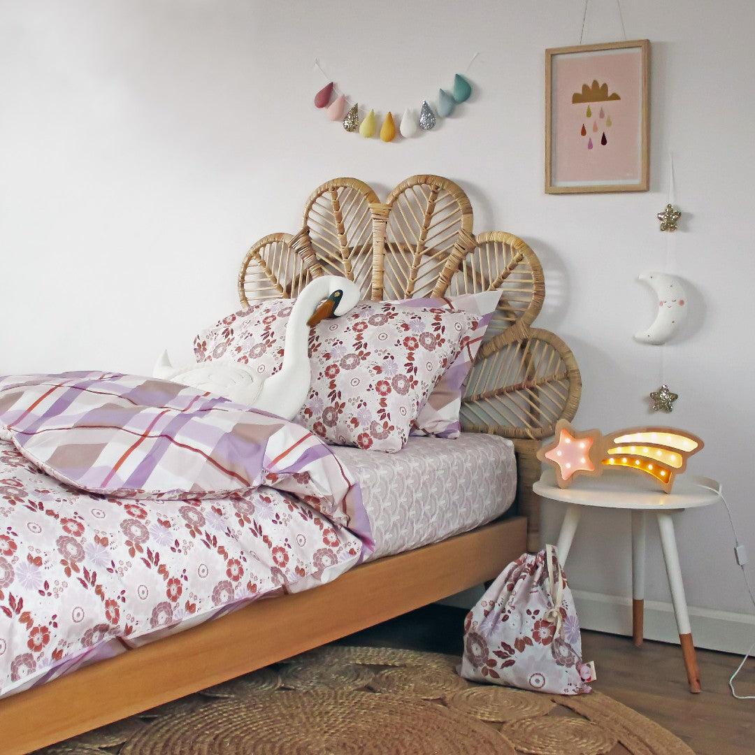 DELILAH EARTH Children's Bedding Set. (Reversible) Fitted Sheet & Pillow Cases - Little Snoozes