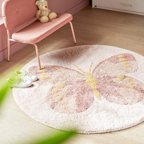 LIFETIME Kidsrooms Round Butterfly Rug - Little Snoozes