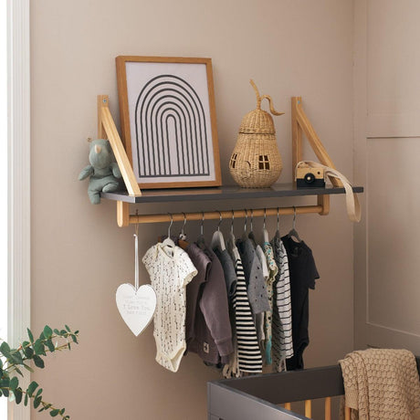 Maya Nursery Shelf in Slate with Natural - Little Snoozes