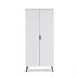 Maya Double Wardrobe White with Natural - Little Snoozes