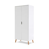 Maya Double Wardrobe White with Natural - Little Snoozes