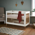 Maya Mini Cot Bed White with Natural - Little Snoozes