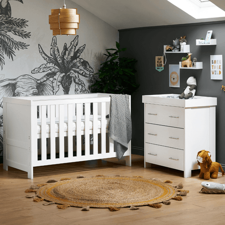 Nika 2 Piece Nursery Room Set In White Wash - Little Snoozes