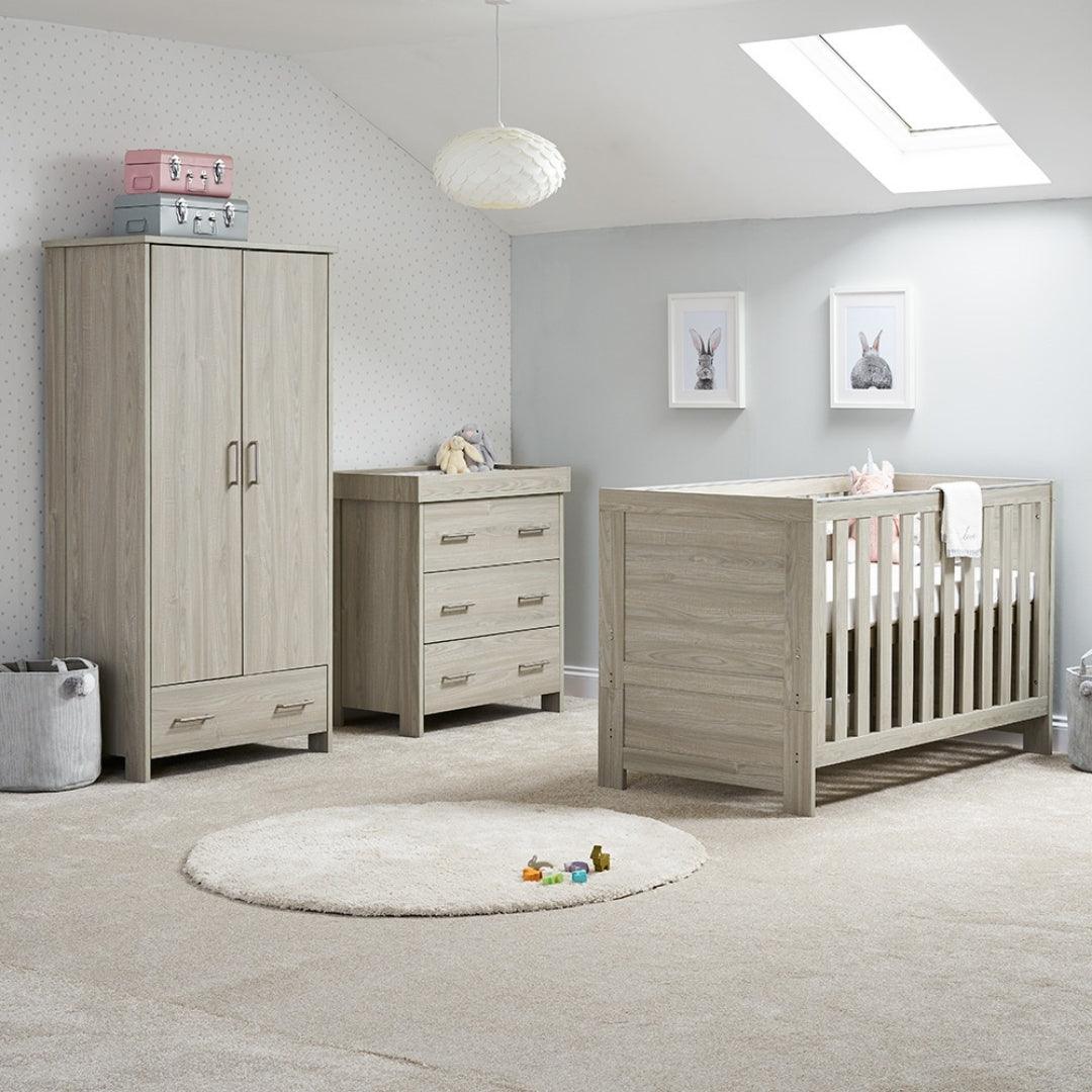Nika 3 Piece Nursery Room Set In Grey Wash - Little Snoozes