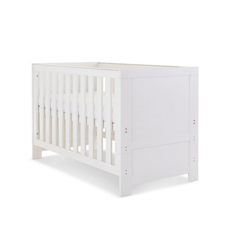 Nika 3 Piece Nursery Room Cot Bed Set In White Wash - Little Snoozes