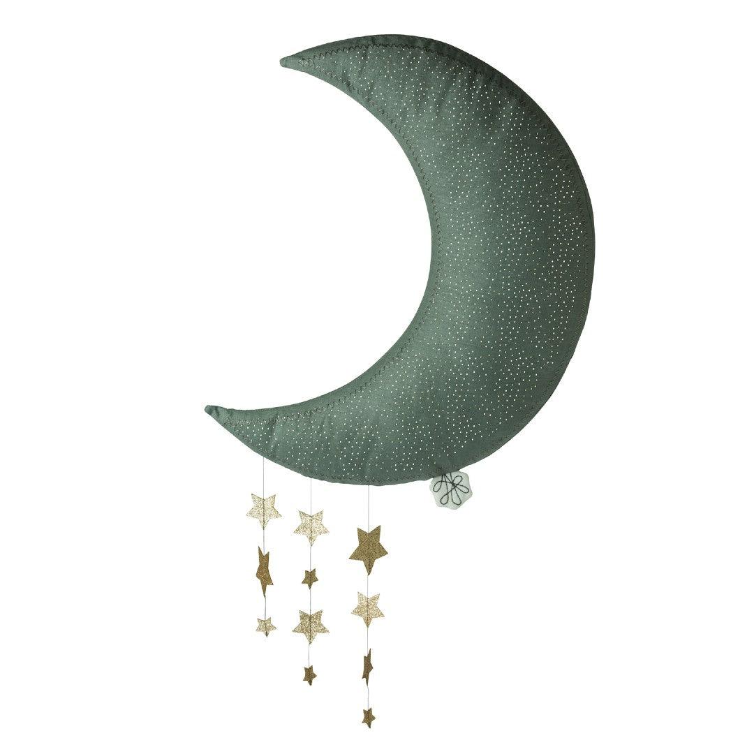Children's Wall Hanging Moon with Stars In Grey - Little Snoozes