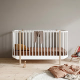 FREE Installation - Oliver Furniture Wood Cot in White/Oak - Little Snoozes
