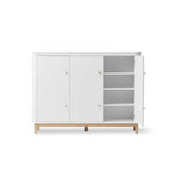 FREE Installation - Oliver Furniture Wood Multi Cupboard 3 Doors in White/Oak - Little Snoozes