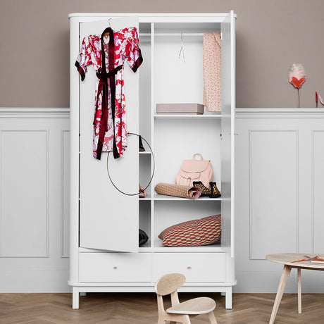 Oliver Furniture Wood Wardrobe 2 Doors in White - Little Snoozes