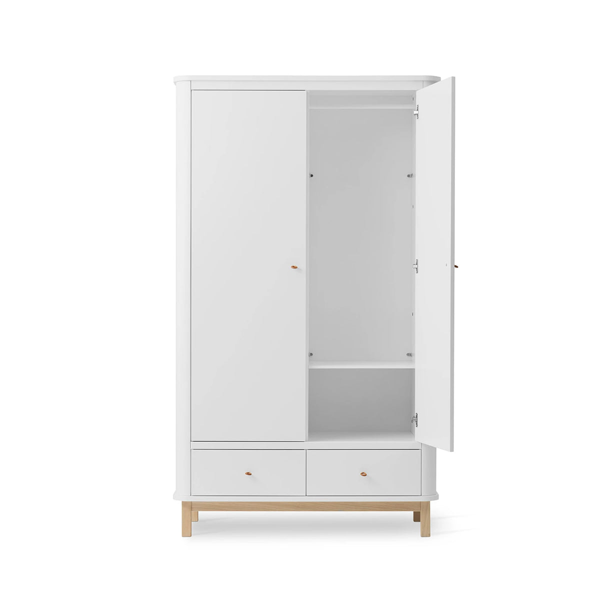 Oliver Furniture Wood Wardrobe 2 Doors in White/Oak - Little Snoozes