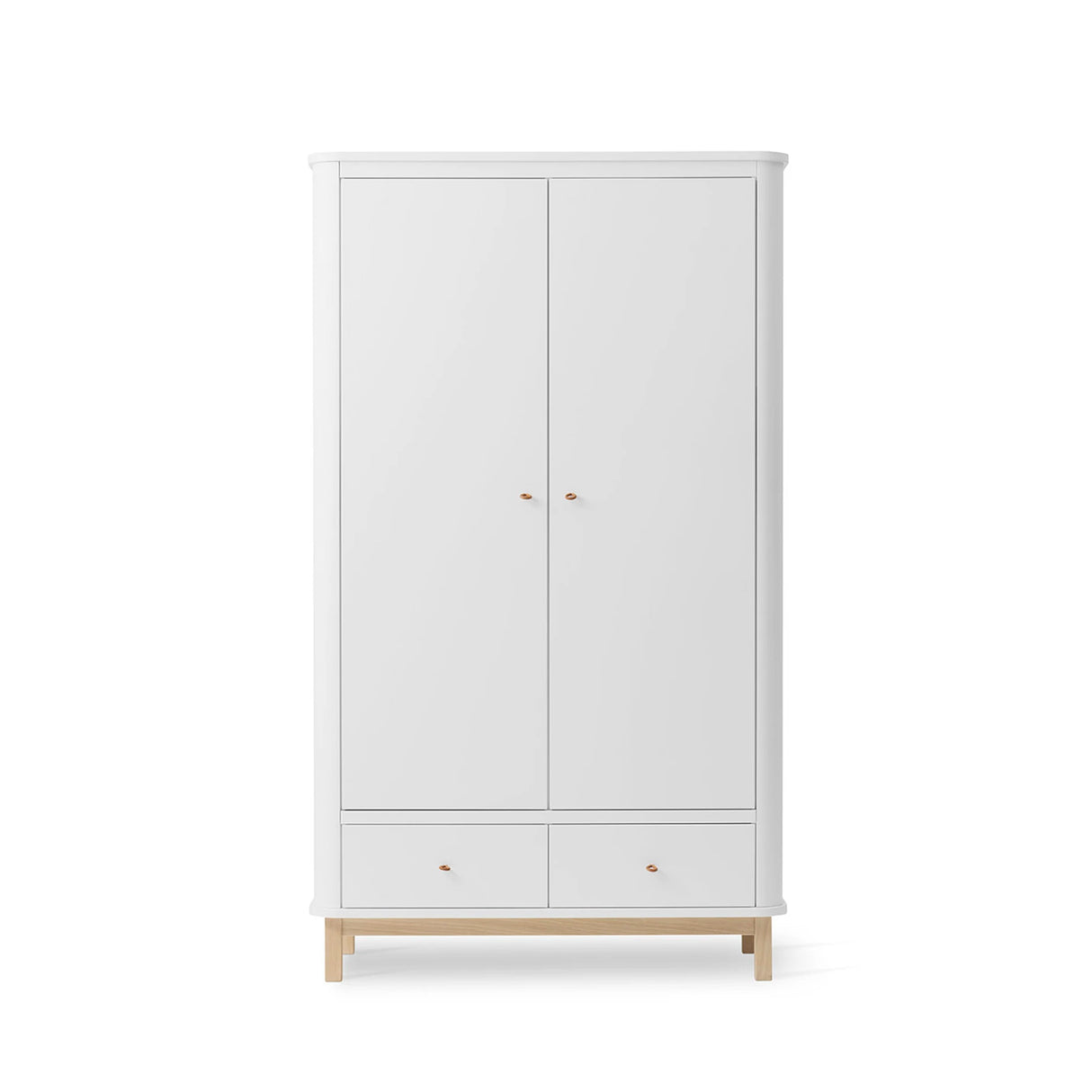 Oliver Furniture Wood Wardrobe 2 Doors in White/Oak - Little Snoozes