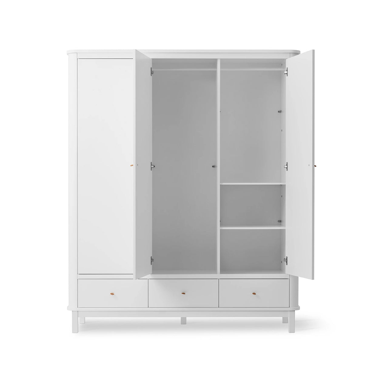FREE Installation - Oliver Furniture Wood Wardrobe 3 Doors in White - Little Snoozes
