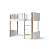 FREE Installation - Oliver Furniture Wood Mini+ Low Loft Bed in White/Oak - Little Snoozes