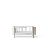 FREE Installation - Oliver Furniture Wood Mini+ Cot Bed Including Junior Kit in White/Oak - Little Snoozes