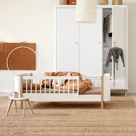 FREE Installation - Oliver Furniture Wood Mini+ Junior Bed in White/Oak - Little Snoozes