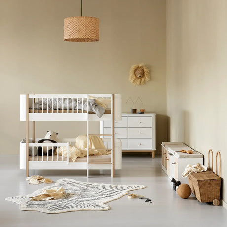 FREE Installation - Oliver Furniture Wood Mini+ Low Bunk Bed in White/Oak - Little Snoozes
