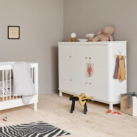 FREE Installation - Oliver Furniture Wood Multi Cupboard 3 Doors in White - Little Snoozes