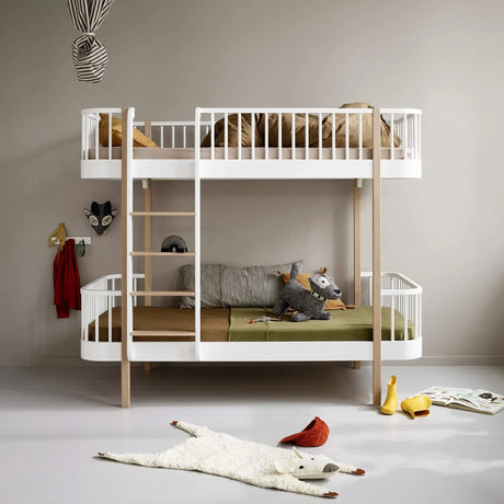 FREE Installation - Oliver Furniture Wood Original Bunk Bed in White/Oak - Little Snoozes