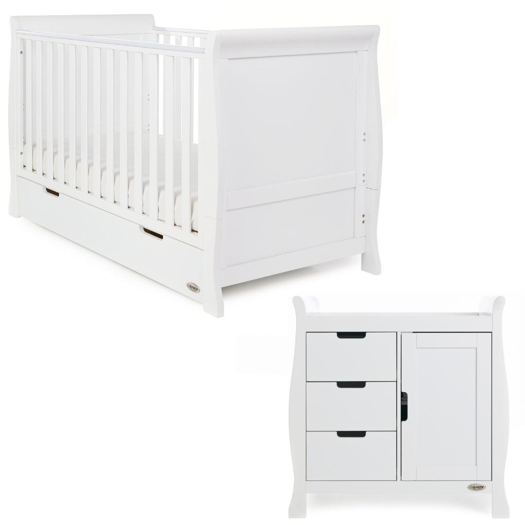 Stamford Classic Sleigh 2 Piece Room Set In White - Little Snoozes