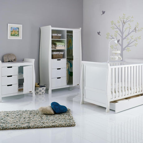 Stamford Classic Sleigh 3 Piece Room Set In White - Little Snoozes