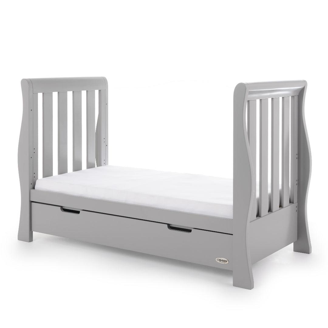Stamford Luxe Sleigh Cot Bed In Warm Grey - Little Snoozes
