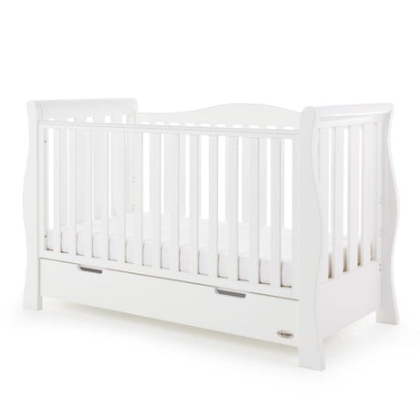 Stamford Luxe Sleigh Cot Bed In White - Little Snoozes