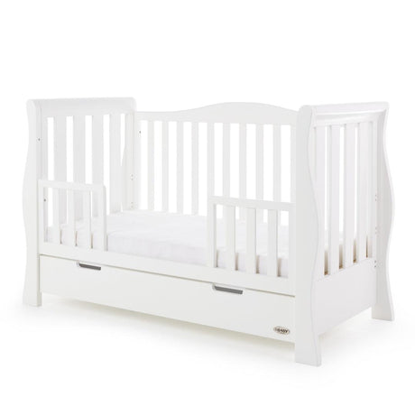 Stamford Luxe Sleigh Cot Bed In White - Little Snoozes