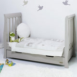 Stamford Mini Sleigh 2 Piece Cot Bed Set In Warm Grey - Little Snoozes