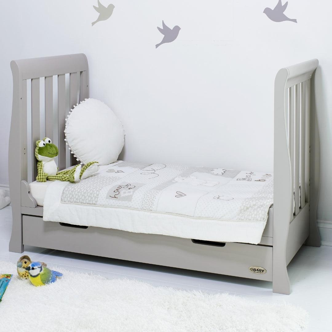 Stamford Mini Sleigh 3 Piece Room Set In Warm Grey - Little Snoozes