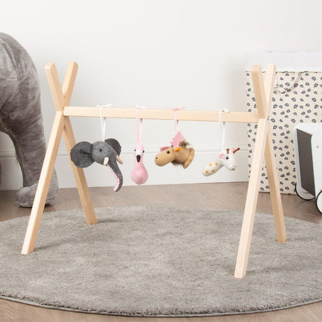 Teepee Baby Play Gym Frame In Natural - Little Snoozes