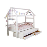 Thuka Nordic Playhouse 2 with Trundle Drawer and Slatted Panels - Little Snoozes