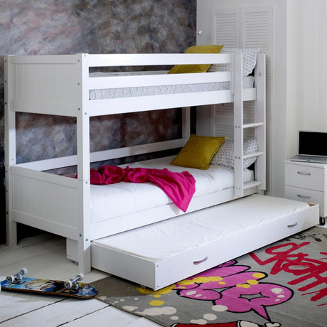 Thuka Nordic Bunk Bed with Trundle and Grooved Panels - Little Snoozes