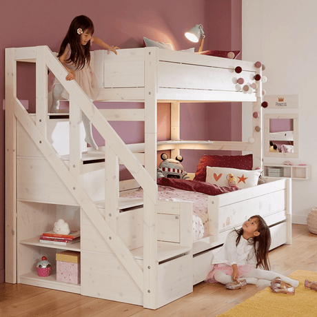 FREE Installation - LIFETIME Kidsrooms Family Bunk Bed with Steps (3 Sizes) - Little Snoozes