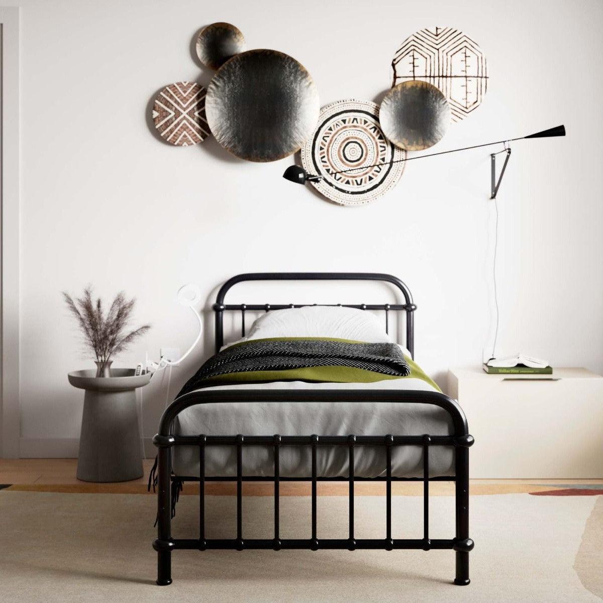 Metal Kids Bed in Matte Black (Various Sizes) - Little Snoozes