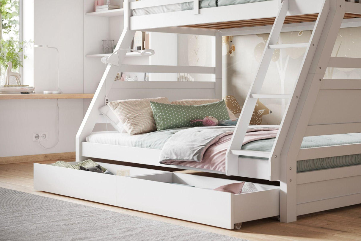 Flair Furnishings Ollie Triple Bunk Bed in White - Little Snoozes